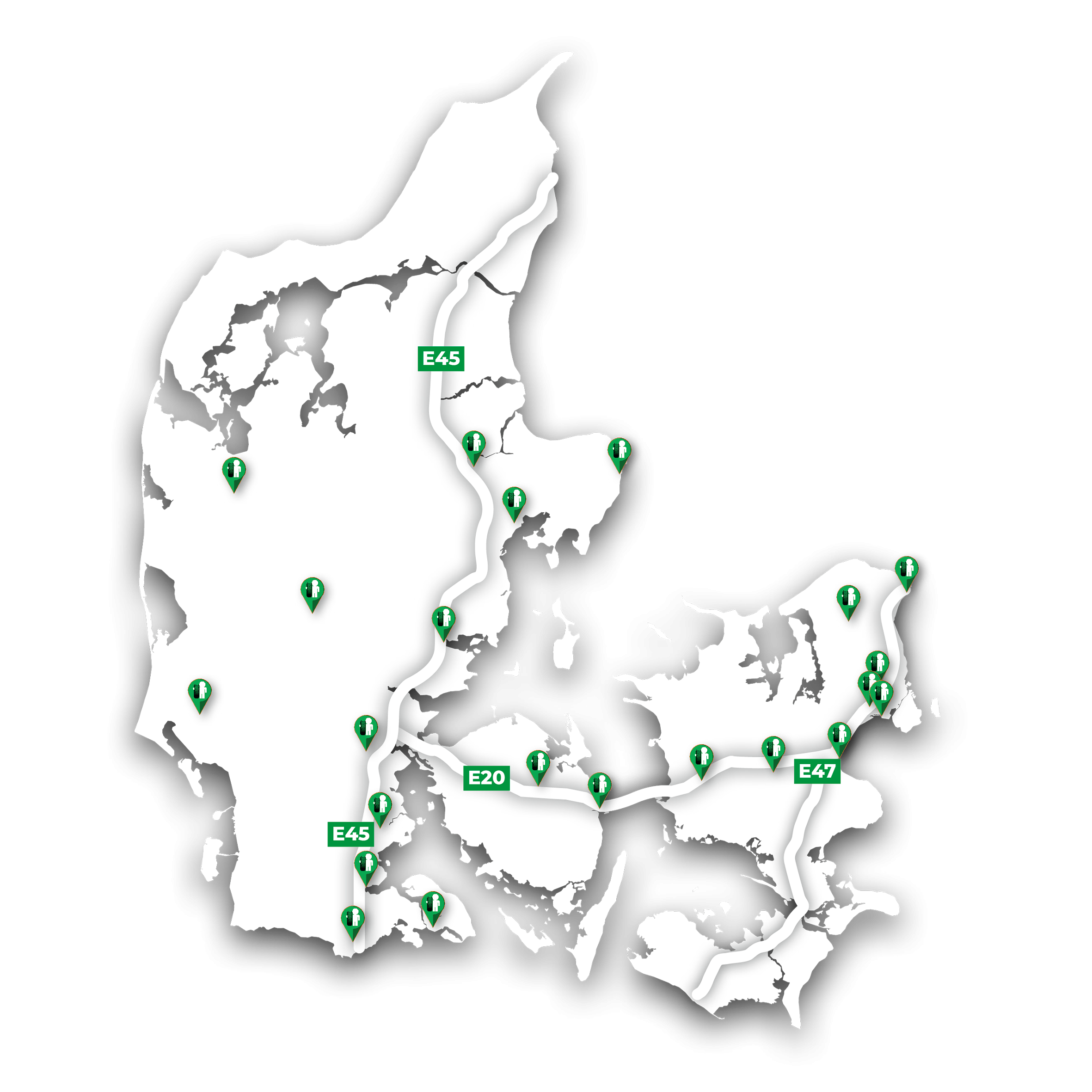 Kort over Dækpartnercentre