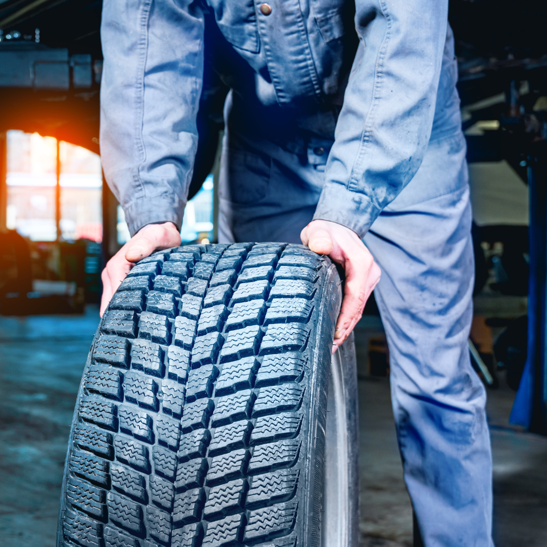 Dækmontør med dæk