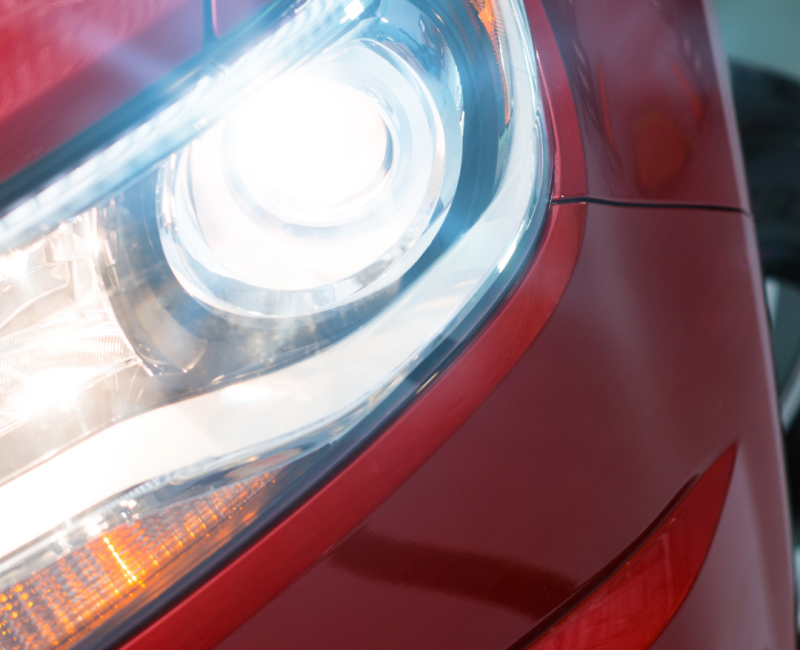 Forlygte p&aring; bil